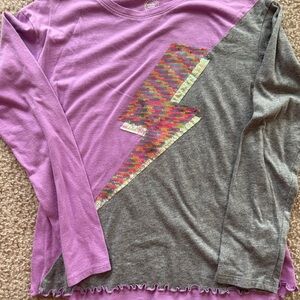 Wonder Nation Purple and Gray Long Sleeve Tee